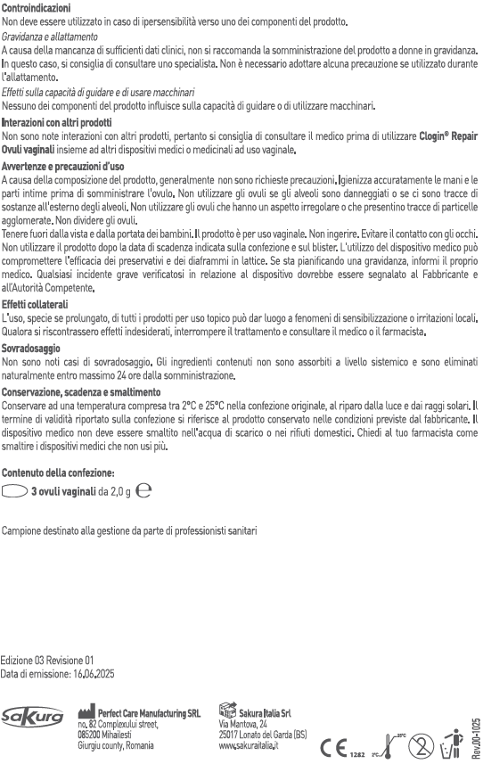 Foglietto illustrativo di Clogin® Repair ovuli vaginali (pagina 2)
